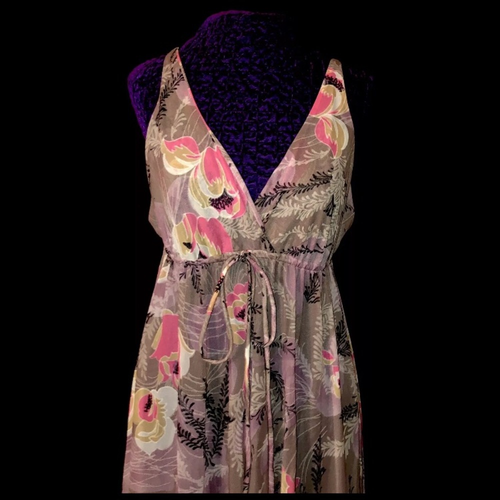 Long Vintage Nightgown Sheer 60s 70s
